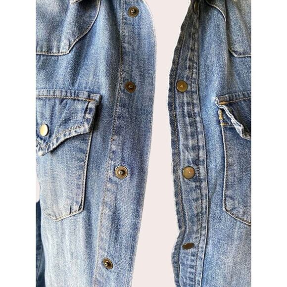 Madewell Denim Blue‎ Jean Shirt Women's  XS - Picture 4 of 5